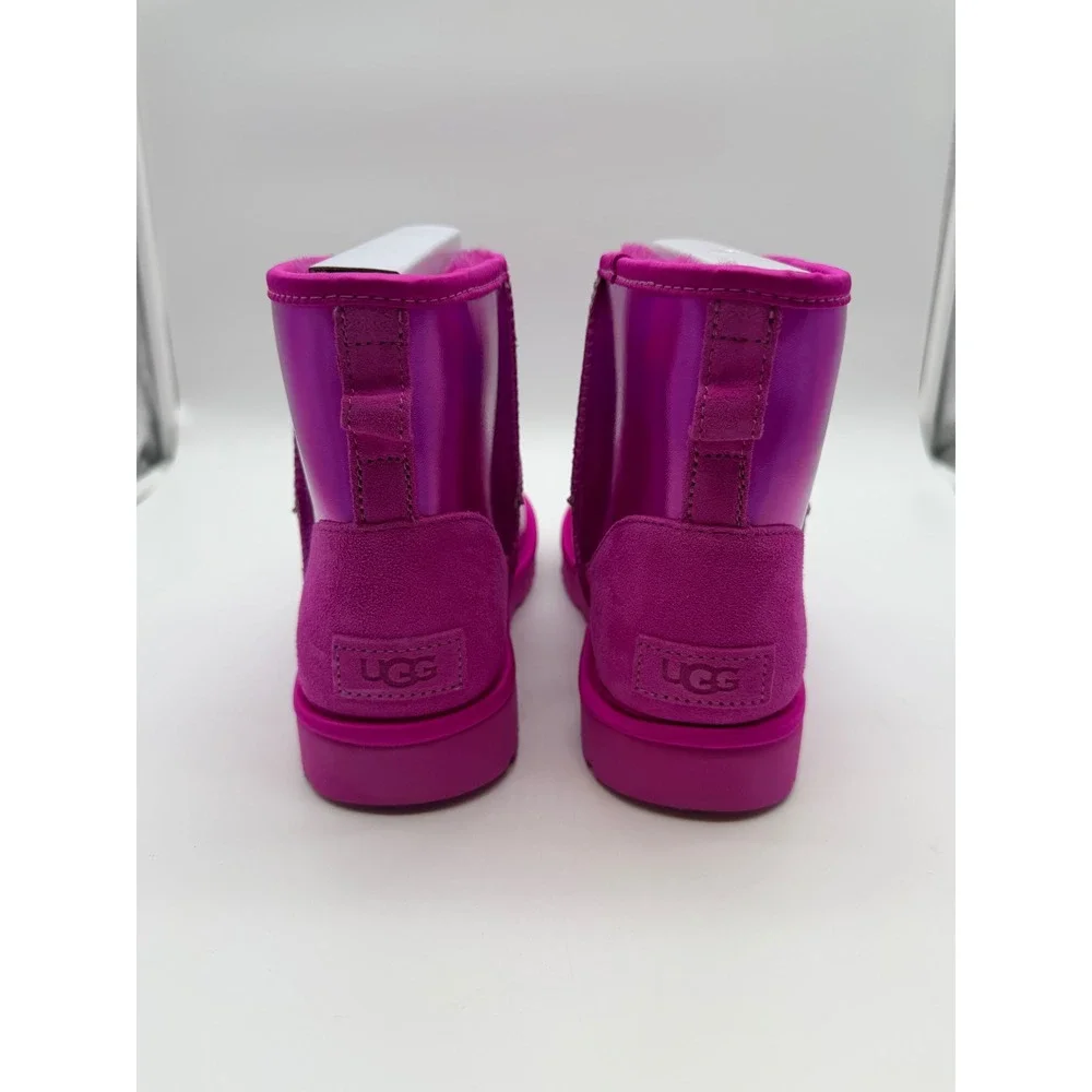 UGG Classic Mini Metallic Fuchsia Pink Iridescent Ankle Boots Women 9